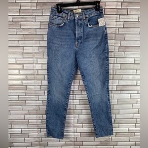 NEW! We The Free High Rise Raw Hem Crop Button Fly Jeans Size 30